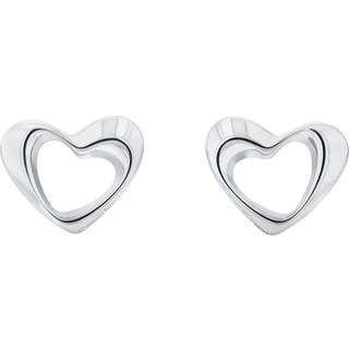 Heart Stud Earrings - Silver - One Size