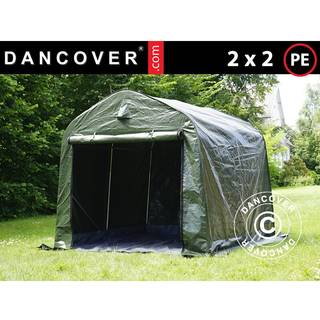 Opbevaringstelt Garagetelt PRO 2x2x2m PE, med underlag, Grøn/grå