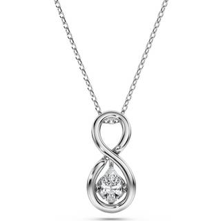 Eternity Anhänger, Im Labor gezüchtete Diamanten 0,33 ct tw, Tropfenform, Unendlichkeit, 18K Weißgold