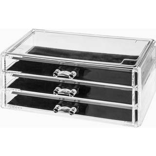 Smykkekasse med skuffer (3 varianter) - Transparent - 23,5cm x 15cm x 10,5cm - Agnete