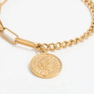 MUUN STUDIOS Panser Mønt Halskæde 18K Guldbelagt H041 - Guld - Onesize