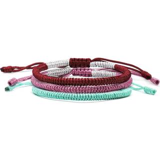 FARVERIG BLING H?ndlavet v?vet tibetansk buddhistisk v?vet knob Armb?nd Herre Dame Lucky Red String Armb?nd til beskyttelse Smykker (gr?)