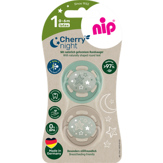 nip Cherry® Night Greenline sut str. 1 (0-6 måneder), grøn/brun