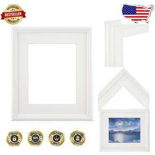 Kreativ Mark Plein Air Wooden Picture Ramme - 9x12 Hvid - Professionel enkelt ramme til kunstpaneler Str?kkede l?rredsbilleder og mere glas og ba