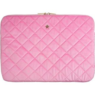 DARK Velvet Quilted Mac Cover Bubblegum Pink