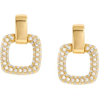 Jon Richard Jon Richard Gold Tone Micro Pave Door Knocker Earrings
