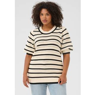 Kaffe Curve Kcevalyn Knit Pullover Strik 10583110 Turtledove / Black Stripe (MEDIUM)