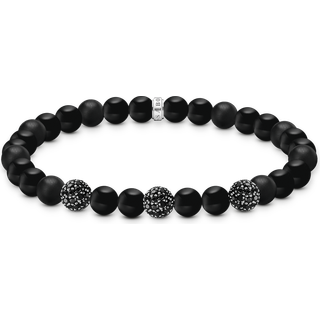 Thomas Sabo A2195-705-11-L19 Unisex Armband Obsidian und Zirkonia schwarz