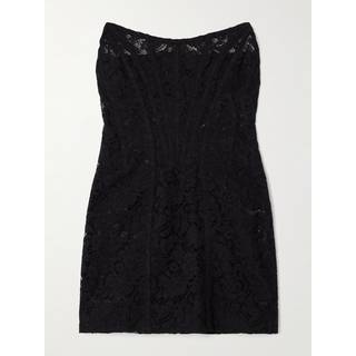 Dolce&Gabbana Floral cotton-blend lace minidress - black - M