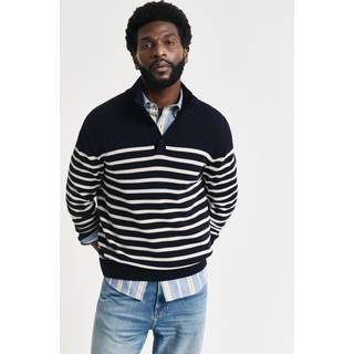 GANT Cotton Striped Knitted Sweater Evening Blue