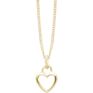 Hjerte m. Halskæde - Forgyldt Sterling Sølv - Christina