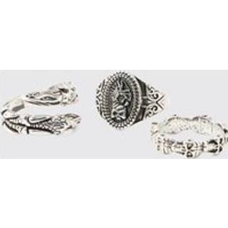 Mens Silver Signet Ring 3 Pack