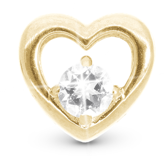 Christina Jewelry Lovingly Hjerte forgyldt charm til sølvarmbånd på 4 mm
