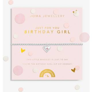 Joma Confetti Birthday Girl Heart Kids Bracelet - Silver - 15.5cm