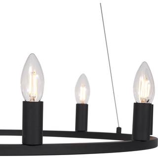 Industriel pendellampe sort 9-lys - Knight