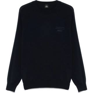 BOSS Black Herren Pullover blau unifarben