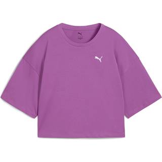Women&#39;s Puma WARDROBE Essentials Oversized Short T-Shirt, Purple, Size XL, Clothing - Wild Berry - XL