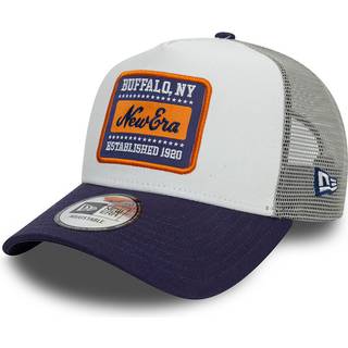 Hætte New Era 9FORTY Af Trucker Patch Cot Canv White/ Light Navy Universal - Light Navy - Universal