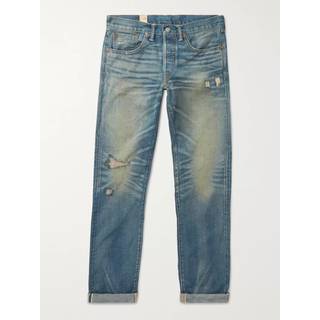 RRL - Ridgway Slim-Fit Distressed Selvedge Denim Jeans - Men - Blue - UK/US 28