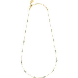 Estella Bartlett Estella Bartlett Gold Tone Amazonite Paperlink Luck Necklace
