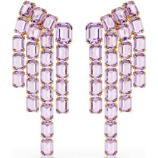 Millenia Ohrclips, Oktagon-Schliff, Chandelier, Violett, Goldlegierungsschicht