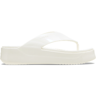 Crocs women Getaway Platform Patent Flips Chalk 38