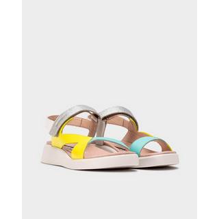 Wonderstil kvinder. C-6543 Sandaler i læder Hali gul (40), 1-3 cm, Velcro, Casual