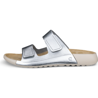 ECCO Cozmo W - Sandaler i læder med to remme til damer - Sølv - Size: 42 (UK 8-8.5)