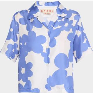 Marni Floral silk shirt - blue - L