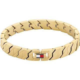 Gold-Plated Stainless Steel Enamel Flag Bracelet