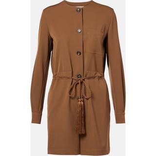 Max Mara Maine belted wool gabardine playsuit - brown - L