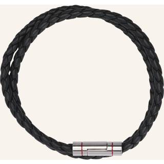 Flettet læderarmbånd med logolukning
