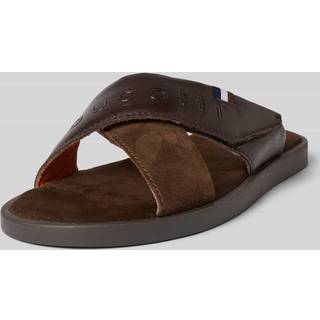 bugatti Herren Pantoletten braun Nubuk-/Veloursleder
