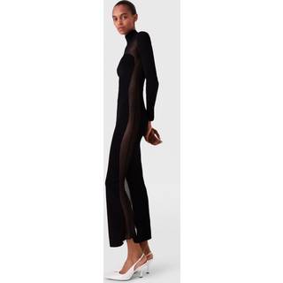 Stella McCartney Miracle mesh-paneled knitted maxi dress - black - XS