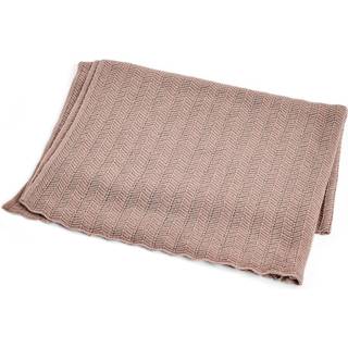 Smallstuff babytæppe - fishbone, merino uld - powder