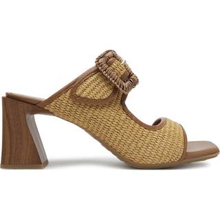 Hispanitastil kvinder. RHV254048 Brune Miami læder-sandaler (40), 5-8 cm, Ingen, Casual