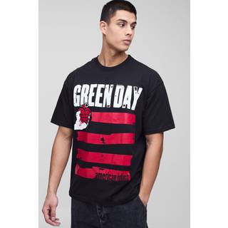 Mens Black Tall Green Day License Print T-Shirt