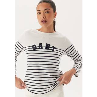GANT Dame Bretonstribet T-shirt med bådudskæring (XXL)
