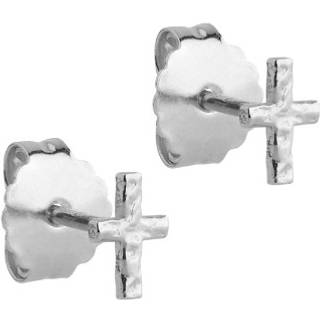 Enamel Protective Cross Stud Sterling Sølv Øreringe