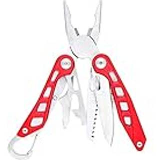 Amazon Basics 8-i-1 rustfrit stål multitool sikkerhedslås med nylonskeder rød