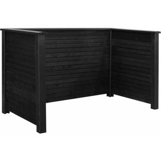 PLUS Plank Profil renovationsskjul med træstolper til nedgravning, PEFC, sort/nåletræ - 108 x 97 x 194 cm
