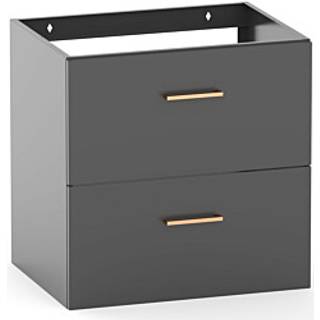 Kriss Skandi vandtæt baderumsmøbel m/2 skuffer, antracitgrå, 60 cm