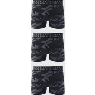 Mens Black Man Active Camo Seamless Boxer 3 Pack