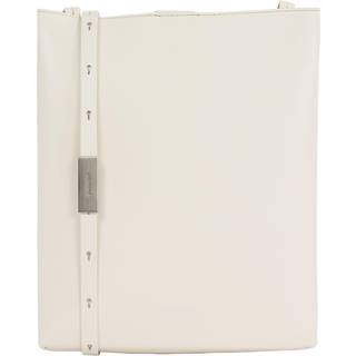Leather Crossbody Tote Bag - White - One Size