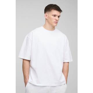 Mens White Tall Oversized Boxy Basic T-shirt