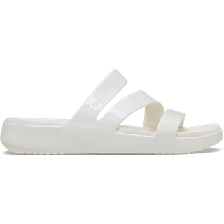 Crocs women Getaway Patent Strappy Slides Chalk 36