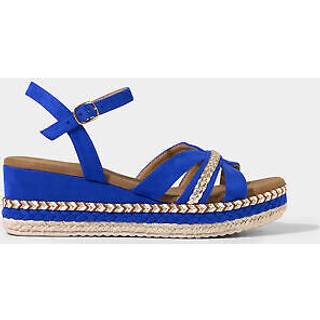 Joe Browns Joe Browns Blue Platform Espadrille Cross Over Strappy Sandals