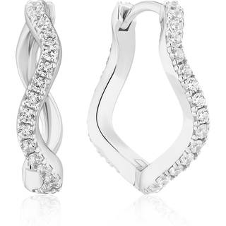 Sif Jakobs - Ellera Waves Grande creoler i sølv med sten - e3869-cz