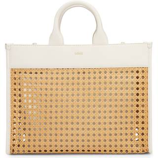 Vævet tote bag med guldfarvet logo