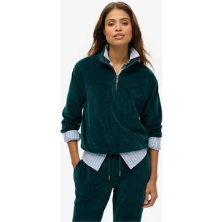 Superdry Superdry Green Velour Half Zip Jumper